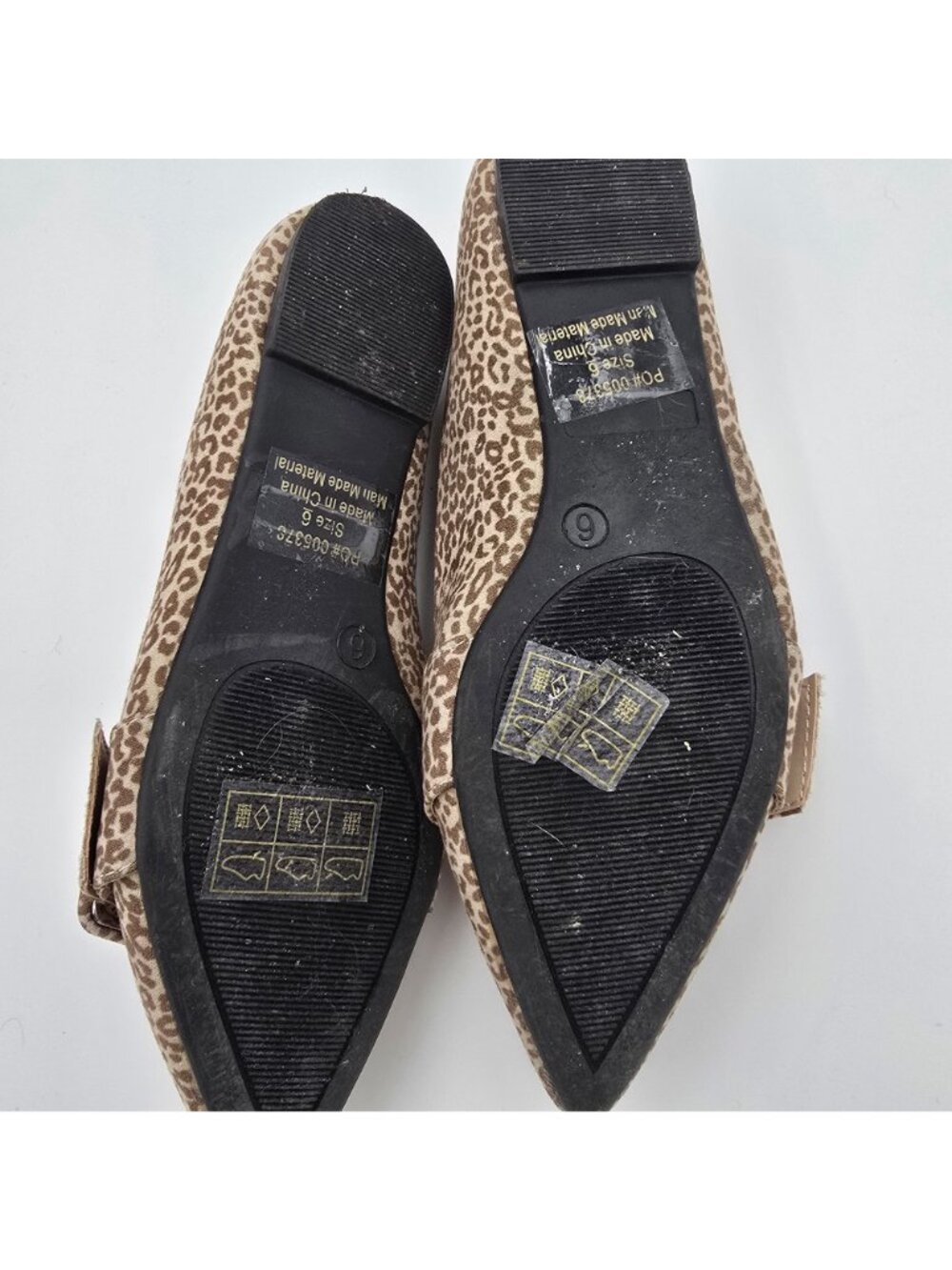 Leopard Print Women’s Pointed Toe Flats Size 6 Brown Textile Pre-Owned - Picture 6 of 7